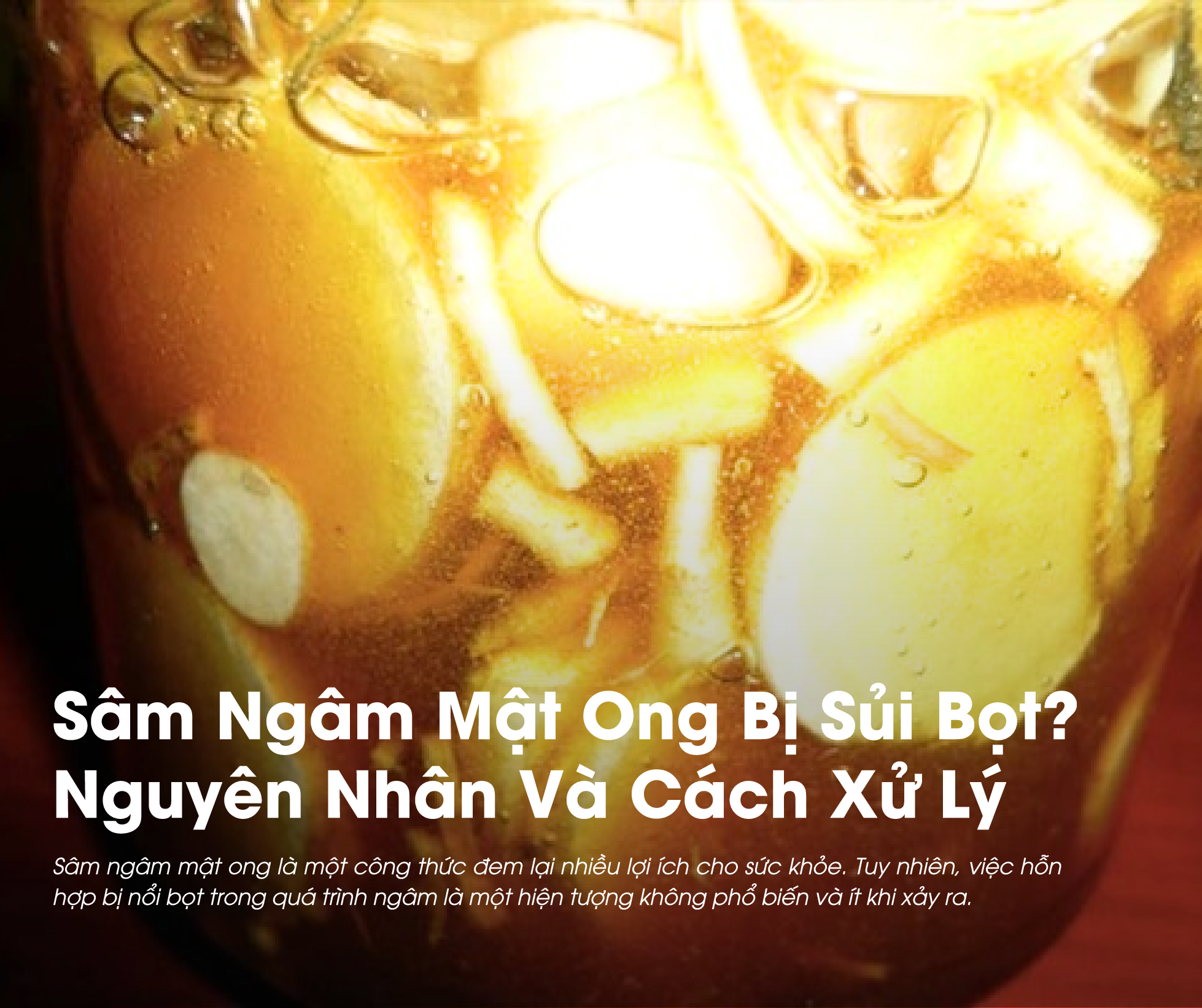Sâm ngâm mật ong bị sủi bọt là vấn đề mà nhiều người thường gặp